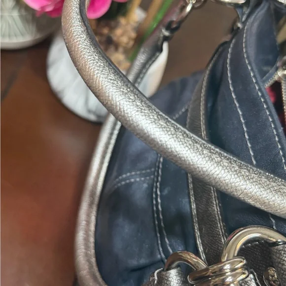 Coach Limited Edition XL North South Tote Metallic Blue - Picture 16 of 16